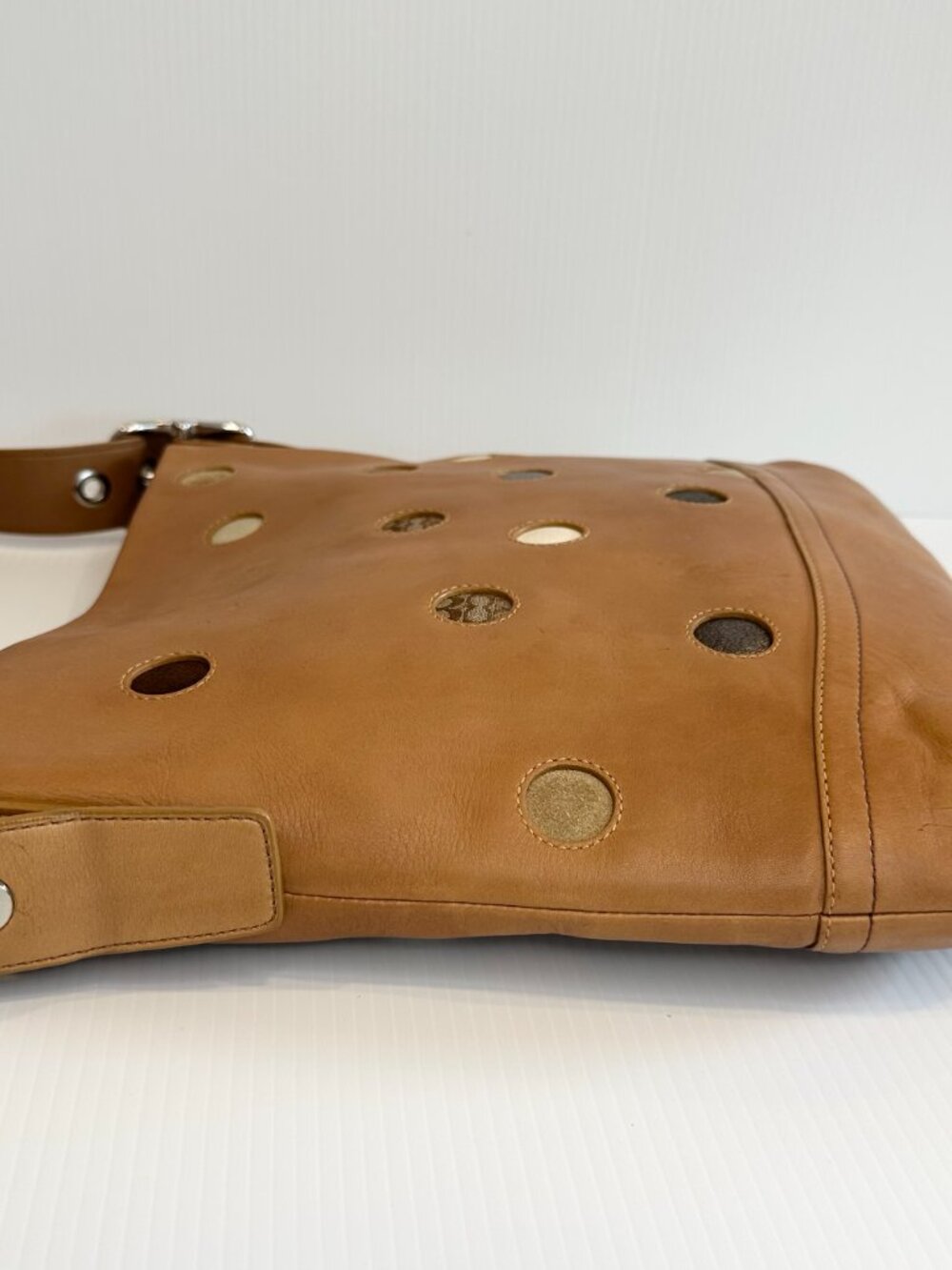 COACH Tan Polka Dot Limited Edition Hobo with Nickel Hardware - Picture 7 of 15